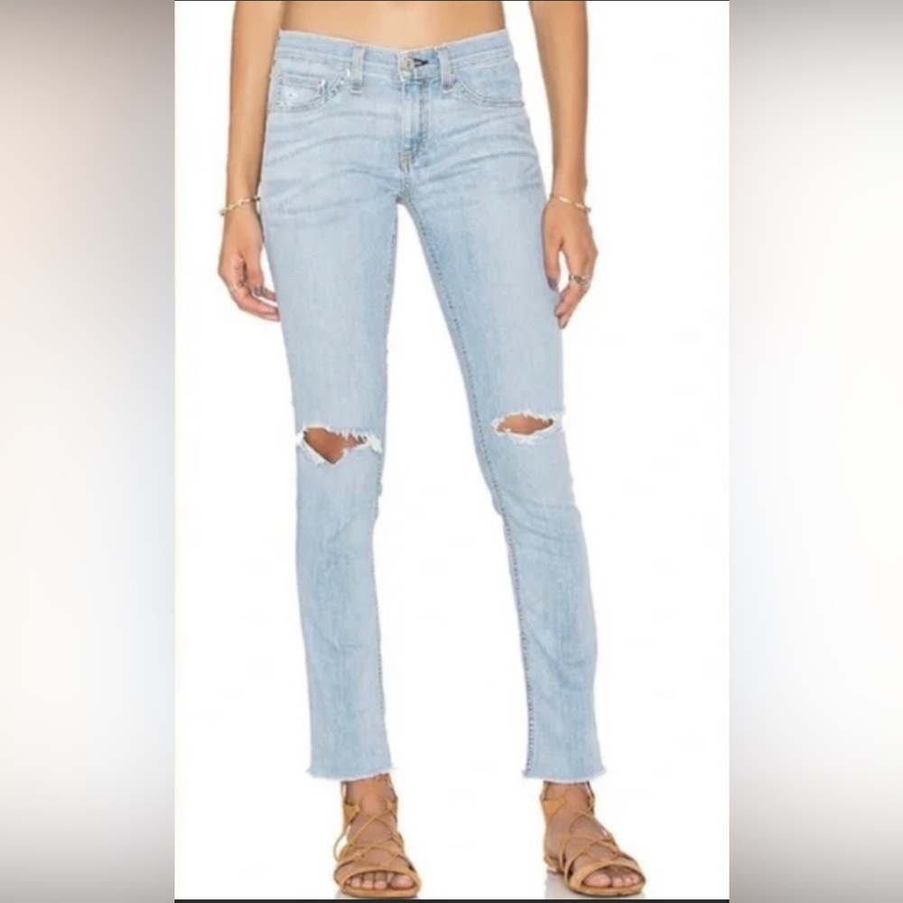 Rag & Bone low rise straight leg ripped Jean